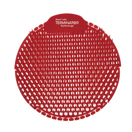 Fresh Products Slant7 with Terminator Urinal Screen, Forest Scent, Red, PK30 PK S7-F-005I030M-82-AAA10-00